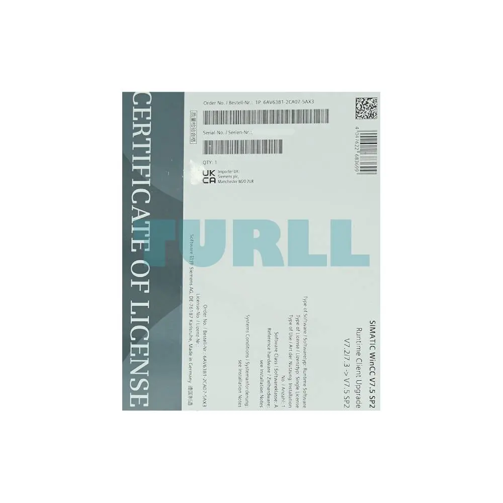 6AV6381-2CA07-5AX3 Siemens SIMATIC WinCC RT Client Original Brand New 2 6AV6381-2CA07-5AX3 Siemens SIMATIC WinCC RT Client