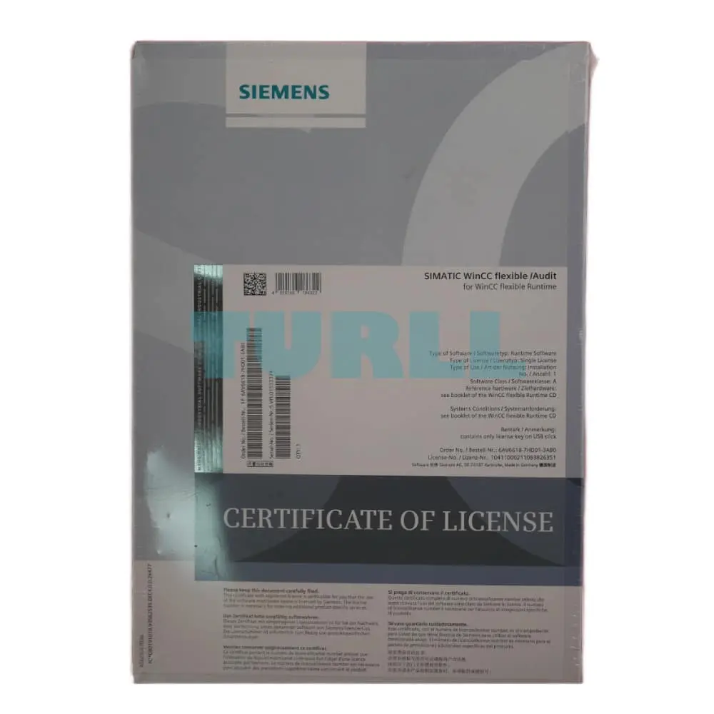 6AV6618-7HD01-3AB0 Siemens SIMATIC WinCC Flexible/Audit Original Brand New 1 6AV6618-7HD01-3AB0 Siemens SIMATIC WinCC Flexible/Audit