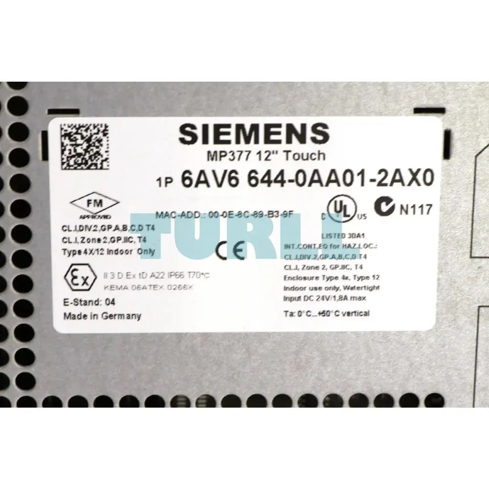 6AV6644-0AA01-2AX0 Siemens SIMATIC MP 377 12" Touch Multi Panel Original Brand New 2 6AV6644-0AA01-2AX0 Siemens SIMATIC MP 377 12" Touch Multi Panel