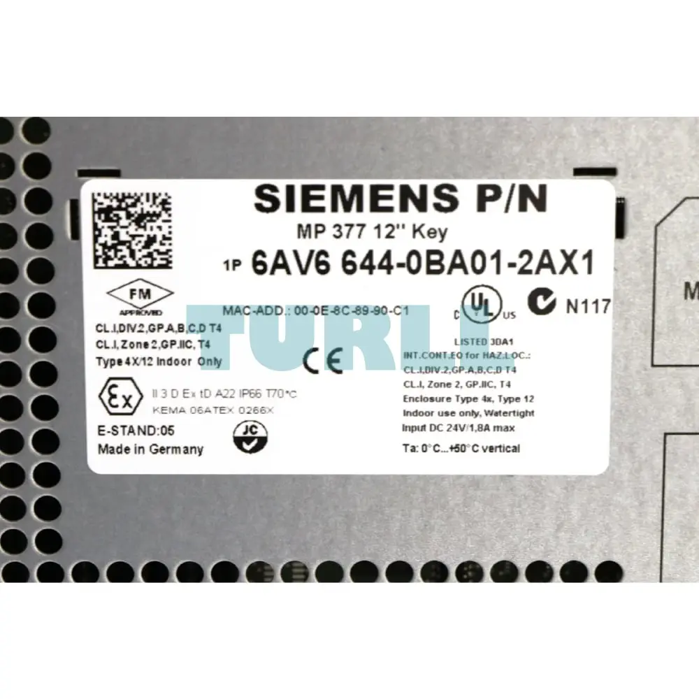 6AV6644-0BA01-2AX1 Siemens SIMATIC MP 377 12" Key Multi Panel Original Brand New 3 6AV6644-0BA01-2AX1 Siemens SIMATIC MP 377 12" Key Multi Panel
