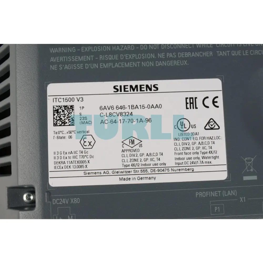 6AV6646-1BA15-0AA0 Siemens SIMATIC ITC1500 V3 Industrial Thin Client Original Brand New 1 6AV6646-1BA15-0AA0 Siemens SIMATIC ITC1500 V3 Industrial Thin Client