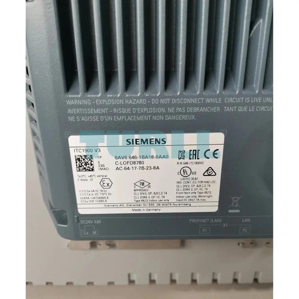 6AV6646-1BA18-0AA0 Siemens SIMATIC ITC1900 V3 Industrial Thin Client Original Brand New 2 6AV6646-1BA18-0AA0 Siemens SIMATIC ITC1900 V3 Industrial Thin Client