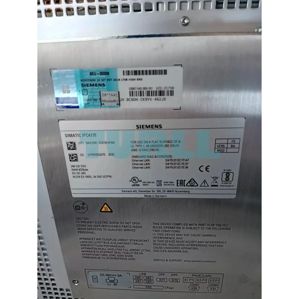 6AV7241-7EB18-0FA0 Siemens SIMATIC IPC 477E 22" Touch Original Brand New 1 6AV7241-7EB18-0FA0 Siemens SIMATIC IPC 477E 22" Touch