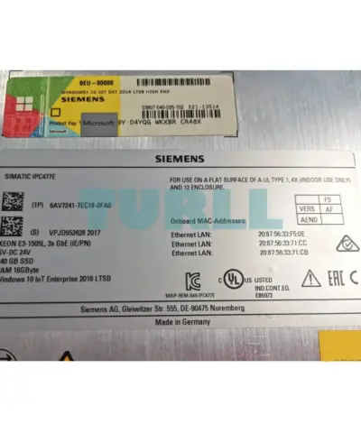 6AV7241-7EC18-0FA0 Siemens SIMATIC IPC 477E 22" Touch