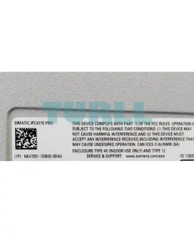 6AV7251-1DB05-0DA0 Siemens SIMATIC IPC477E PRO Fully Protected IP65