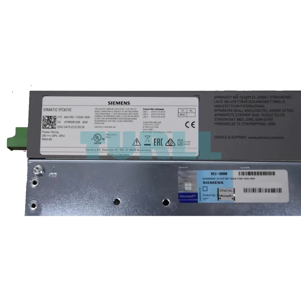 6AV7261-1GS20-1AA1 Siemens SIMATIC IPC677E Panel PC Original Brand New 6 6AV7261-1GS20-1AA1 Siemens SIMATIC IPC677E Panel PC