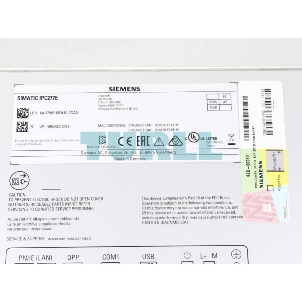 6AV7882-0BA10-7CA0 Siemens SIMATIC IPC277E Nanopanel PC Original Brand New 6 6AV7882-0BA10-7CA0 Siemens SIMATIC IPC277E Nanopanel PC