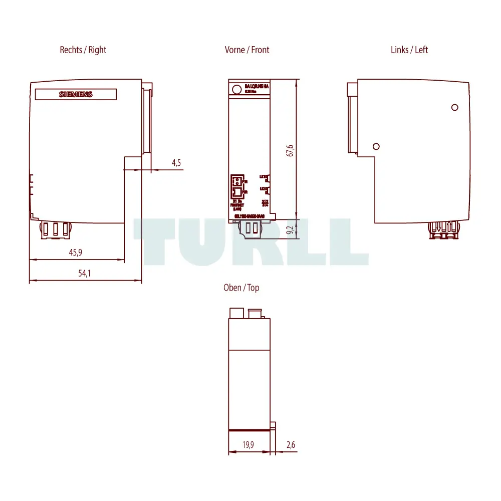 6DL1193-6AG20-0AA0 SIEMENS SIMATIC ET 200SP HA Bus Adapter BA LC/RJ45