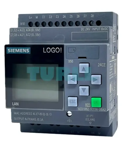 Siemens 6ED1052-1CC08-0BA2 LOGO! 24CE Logic Module, Ethernet, Modular, Cloud-Ready Original Brand New