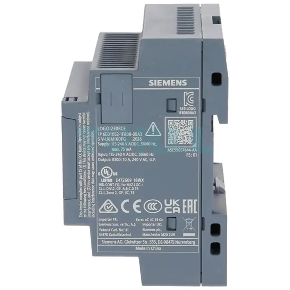 6ED1052-1FB08-0BA3 SIEMENS Exclusive LOGO! 230RCE Original Brand New 3 6ED1052-1FB08-0BA3 SIEMENS LOGO! 230RCE Logic Module