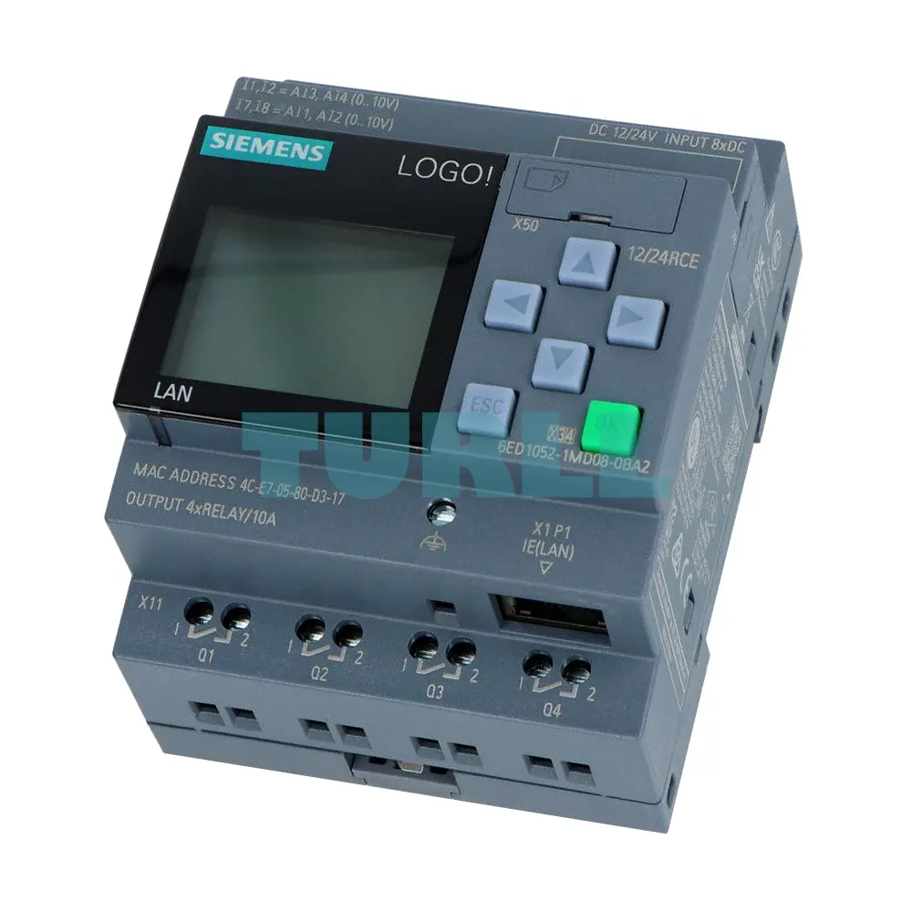 Siemens LOGO! 12/24RCE 6ED1052-1MD08-0BA2 Logic Module Ethernet 8DI/4DO 1 Siemens LOGO! 12/24RCE 6ED1052-1MD08-0BA2 Logic Module Ethernet 8DI/4DO