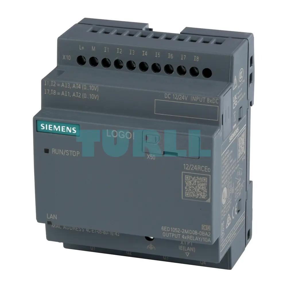 Siemens 6ED1052-2MD08-0BA2 LOGO! 12/24RCEO, Logic Module, 8 DI (4 AI), 4 DO Original Brand New 2 Siemens 6ED1052-2MD08-0BA2 LOGO! 12/24RCEO, Logic Module, 8 DI (4 AI), 4 DO Original Brand New - Image 2
