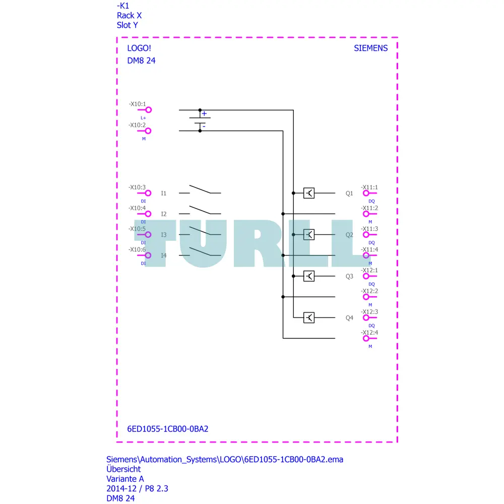 Siemens 6ED1055-1CB00-0BA2 LOGO! DM8 24 Expansion Module, 4 Digital Inputs, 4 Digital Outputs