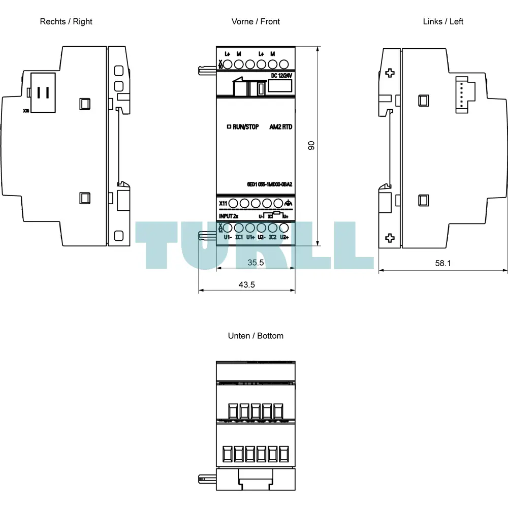 Siemens 6ED1055-1MD00-0BA2 LOGO! AM2 RTD Expansion Module, 2 AI for Pt100 / Pt1000, 12/24 V DC Original Brand New 9 Siemens 6ED1055-1MD00-0BA2 LOGO! AM2 RTD Expansion Module, 2 AI for Pt100 / Pt1000, 12/24 V DC