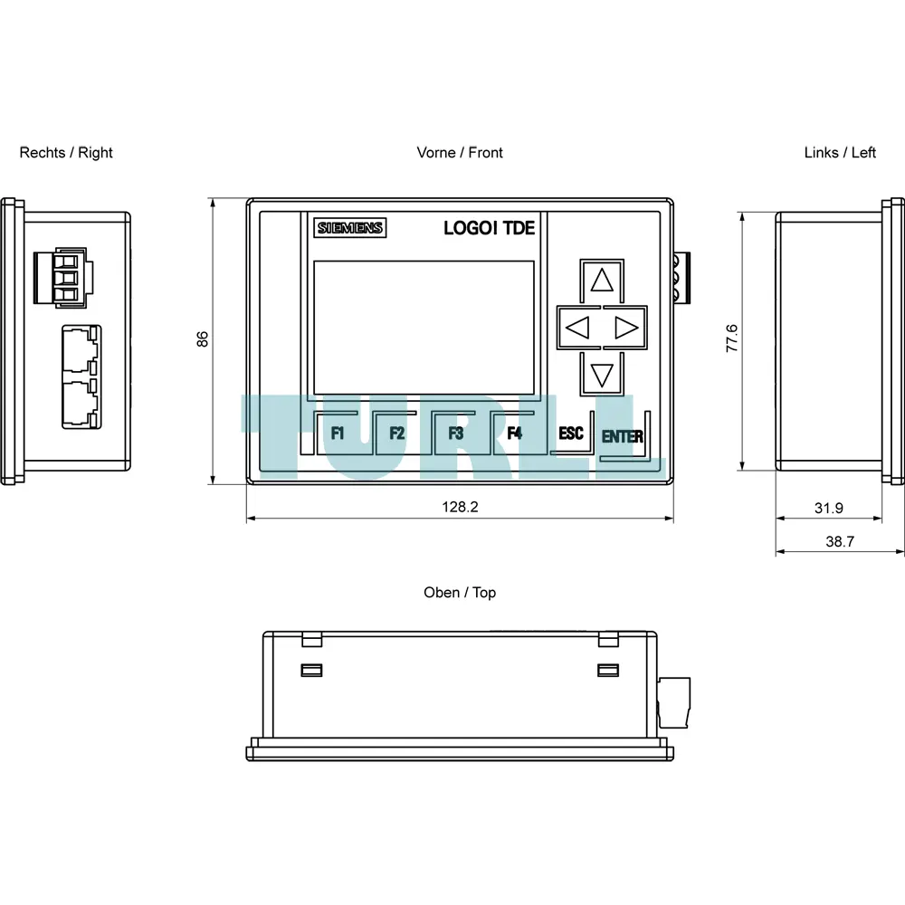 Siemens 6ED1055-4MH08-0BA1 LOGO! TDE 6‑Line Text Display for LOGO! 8, 3 Backlight Colors