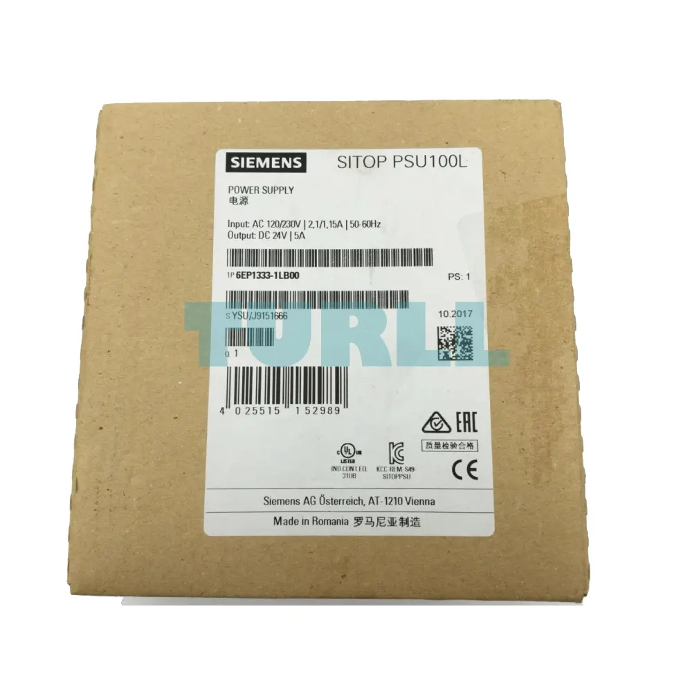 Siemens 6EP1333-1LB00 SITOP PSU100L Stabilized Power Supply 24V DC, 5A Original Brand New 5 Siemens 6EP1333-1LB00 SITOP PSU100L Stabilized Power Supply 24V DC, 5A