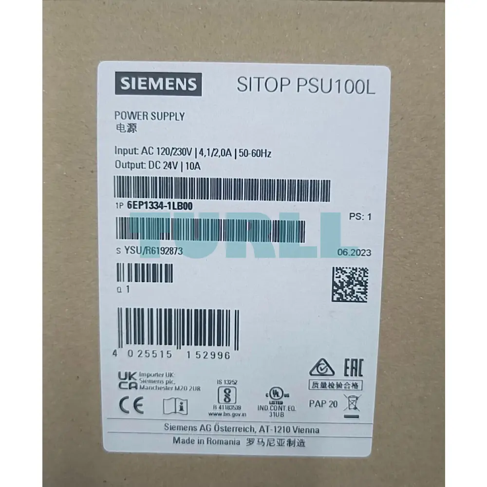 Siemens 6EP1334-1LB00 SITOP PSU100L Stabilized Power Supply 24 V / 10 A Original Brand New 4 Siemens 6EP1334-1LB00 SITOP PSU100L Stabilized Power Supply 24 V / 10 A