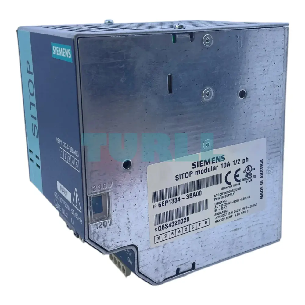 Siemens 6EP1334-3BA00 SITOP PSU200M Stabilized Power Supply 24V DC, 10A Original Brand New 4 Siemens 6EP1334-3BA00 SITOP PSU200M Stabilized Power Supply 24V DC, 10A
