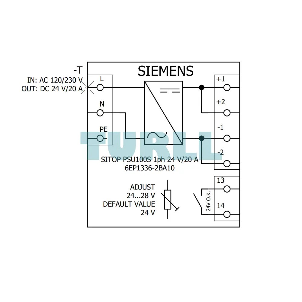 Siemens 6EP1336-2BA10 SITOP PSU100S Stabilized Power Supply 24V DC, 20A Original Brand New 4 Siemens 6EP1336-2BA10 SITOP PSU100S Stabilized Power Supply 24V DC, 20A
