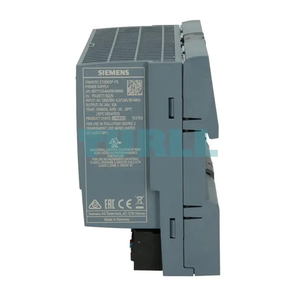 Siemens 6EP7133-6AE00-0BN0 SIMATIC ET 200SP PS 24V/10A Stabilized Power Supply