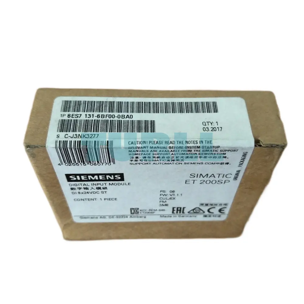 Siemens 6ES7131-6BF00-0BA0 SIMATIC ET 200SP, Digital Input Module, DI 8x 24V DC Original Brand New 5 Siemens 6ES7131-6BF00-0BA0 SIMATIC ET 200SP, Digital Input Module, DI 8x 24V DC