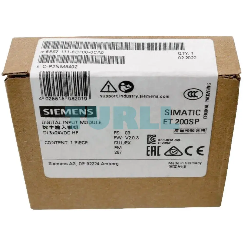 Siemens 6ES7131-6BF00-0CA0 SIMATIC ET 200SP Digital Input Module, DI 8x24V DC Original Brand New 4 Siemens 6ES7131-6BF00-0CA0 SIMATIC ET 200SP Digital Input Module, DI 8x24V DC