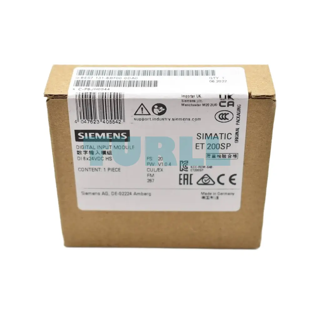 Siemens 6ES7131-6BF00-0DA0 SIMATIC ET 200SP, Digital Input Module, DI 8x 24V DC Original Brand New 4 Siemens 6ES7131-6BF00-0DA0 SIMATIC ET 200SP, Digital Input Module, DI 8x 24V DC