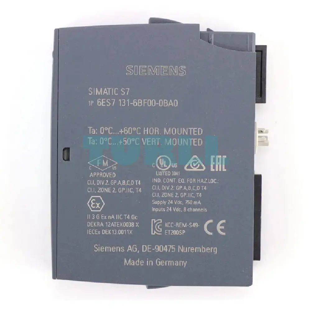 Siemens 6ES7131-6BF00-0DA0 SIMATIC ET 200SP, Digital Input Module, DI 8x 24V DC Original Brand New 3 Siemens 6ES7131-6BF00-0DA0 SIMATIC ET 200SP, Digital Input Module, DI 8x 24V DC