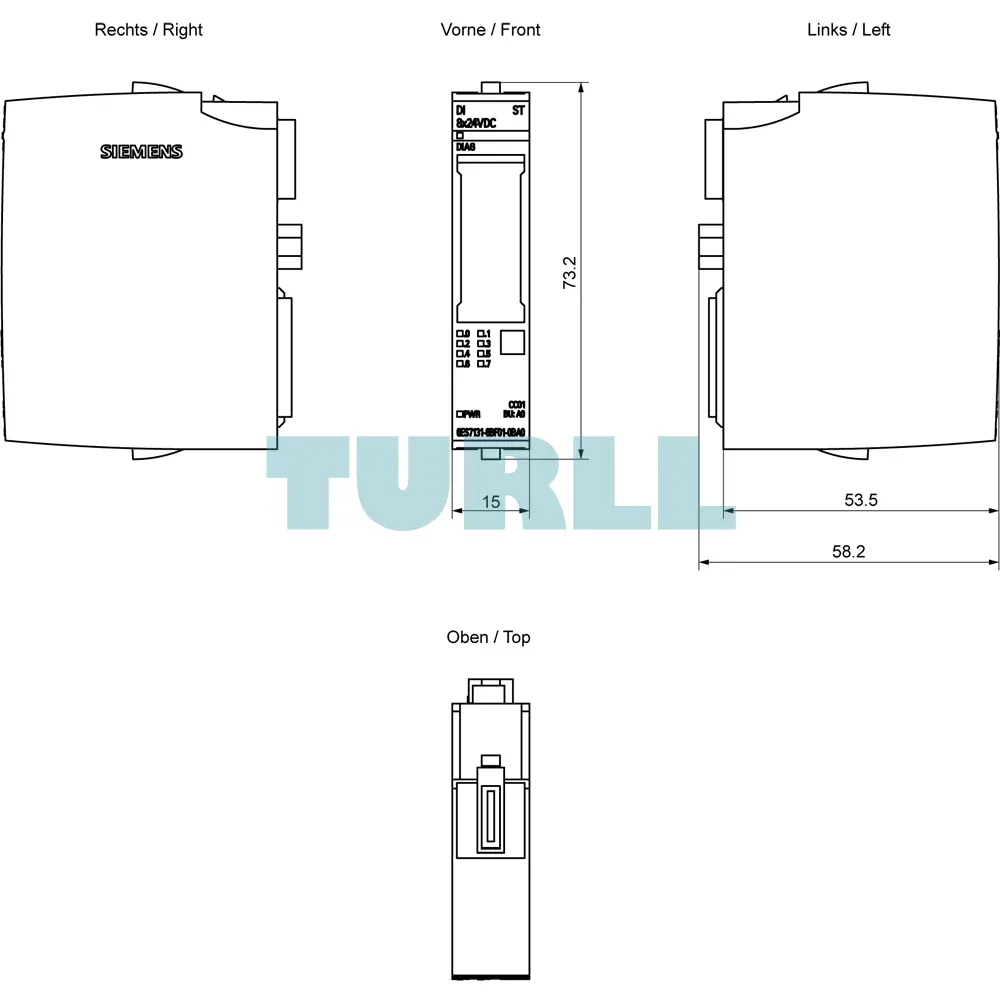 Siemens 6ES7131-6BF01-0BA0 SIMATIC ET 200SP Digital Input Module DI 8x24V DC