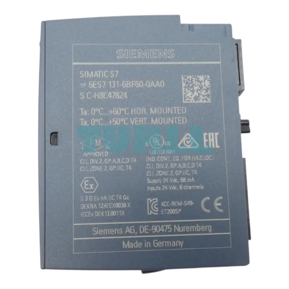 Siemens 6ES7131-6BF60-0AA0 SIMATIC ET 200SP, Digital Input Module, DI 8x 24V DC Original Brand New 4 Siemens 6ES7131-6BF60-0AA0 SIMATIC ET 200SP, Digital Input Module, DI 8x 24V DC