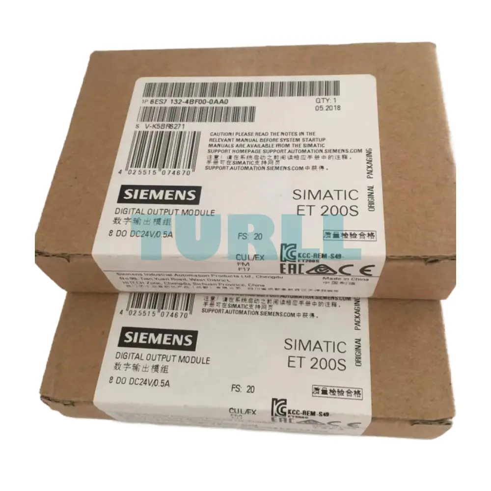 Siemens 6ES7132-4BF00-0AB0 SIMATIC ET 200S Digital Output Module, 8 DO, 24V DC/0.5A