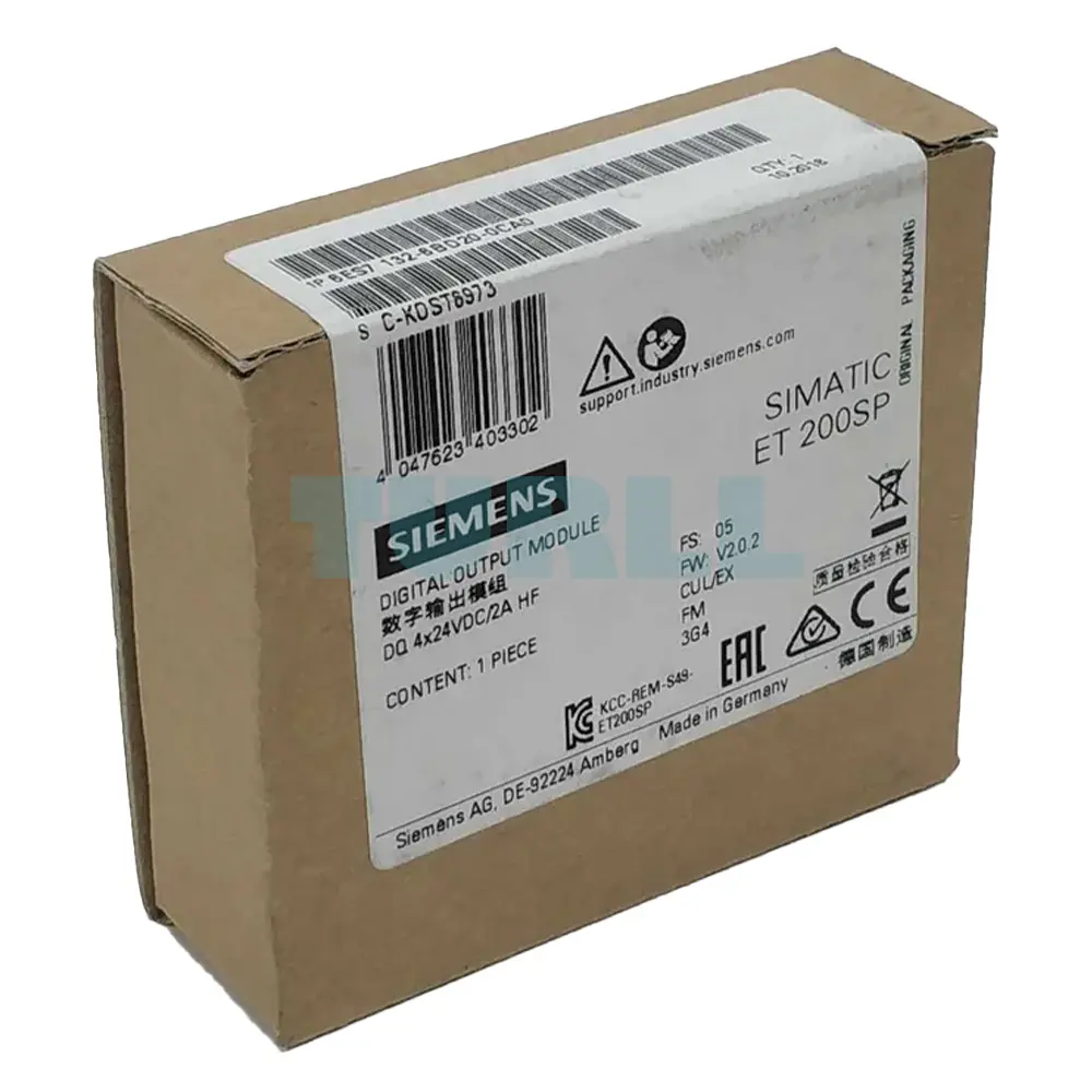 6ES7132-6BD20-0CA0 Siemens SIMATIC ET 200SP Digital Output Module Original Brand New 4 6ES7132-6BD20-0CA0 Siemens SIMATIC ET 200SP Digital Output Module
