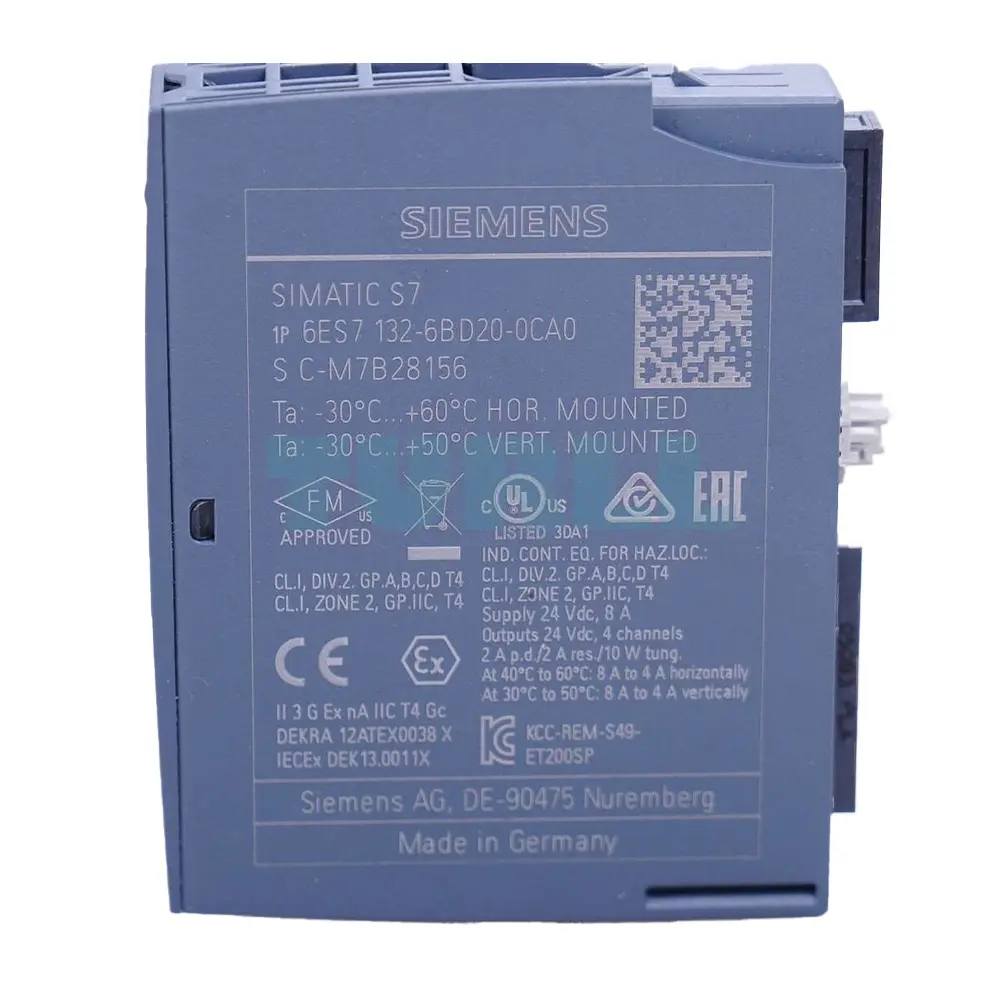 6ES7132-6BD20-0CA0 Siemens SIMATIC ET 200SP Digital Output Module Original Brand New 2 6ES7132-6BD20-0CA0 Siemens SIMATIC ET 200SP Digital Output Module