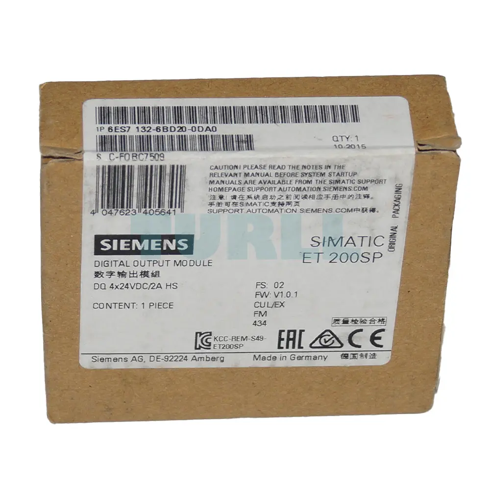 6ES7132-6BD20-0DA0 Siemens SIMATIC ET 200SP Digital Output Module Original Brand New 2 6ES7132-6BD20-0DA0 Siemens SIMATIC ET 200SP Digital Output Module