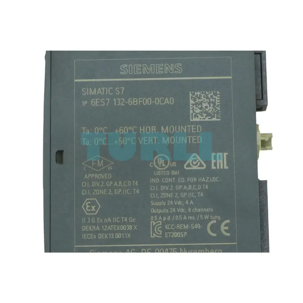 Siemens 6ES7132-6BF00-0CA0 SIMATIC ET 200SP Digital Output Module DQ 8x24VDC/0.5A HF Original Brand New 3 Siemens 6ES7132-6BF00-0CA0 SIMATIC ET 200SP Digital Output Module DQ 8x24VDC/0.5A HF