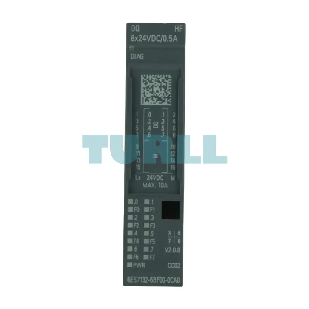 Siemens 6ES7132-6BF00-0CA0 SIMATIC ET 200SP Digital Output Module DQ 8x24VDC/0.5A HF Original Brand New 1 Siemens 6ES7132-6BF00-0CA0 SIMATIC ET 200SP Digital Output Module DQ 8x24VDC/0.5A HF