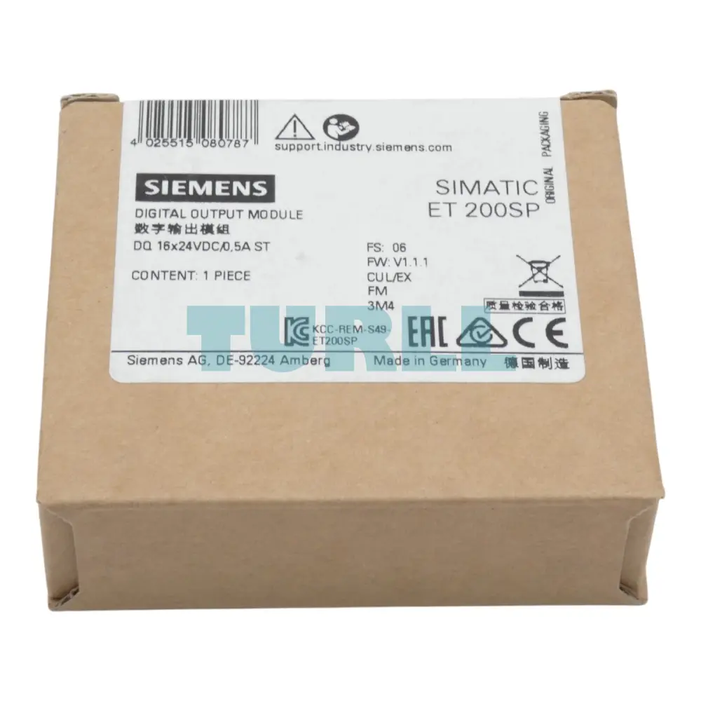 Siemens 6ES7132-6BH00-0BA0 SIMATIC ET 200SP Digital Output Module DQ 16x 24VDC/0.5A Original Brand New 2 Siemens 6ES7132-6BH00-0BA0 SIMATIC ET 200SP Digital Output Module DQ 16x 24VDC/0.5A