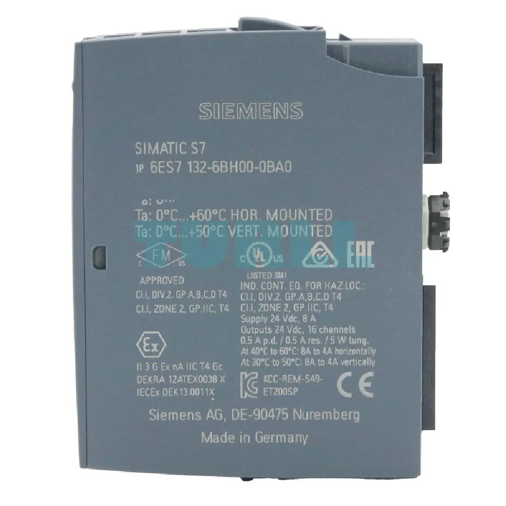 Siemens 6ES7132-6BH00-0BA0 SIMATIC ET 200SP Digital Output Module DQ 16x 24VDC/0.5A Original Brand New 3 Siemens 6ES7132-6BH00-0BA0 SIMATIC ET 200SP Digital Output Module DQ 16x 24VDC/0.5A