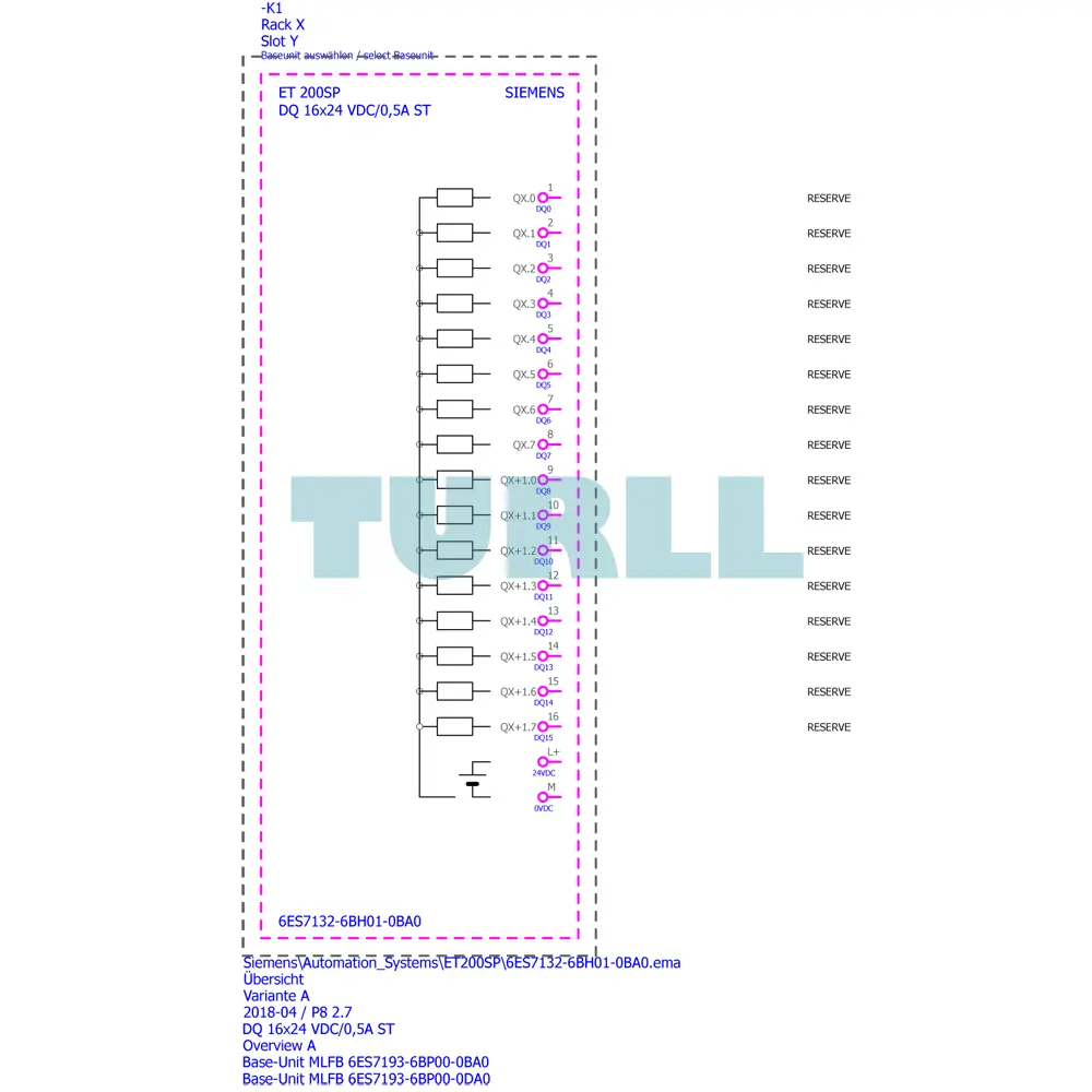 Siemens 6ES7132-6BH01-0BA0 SIMATIC ET 200SP, Digital Output Module, DQ 16x 24V DC/0.5A