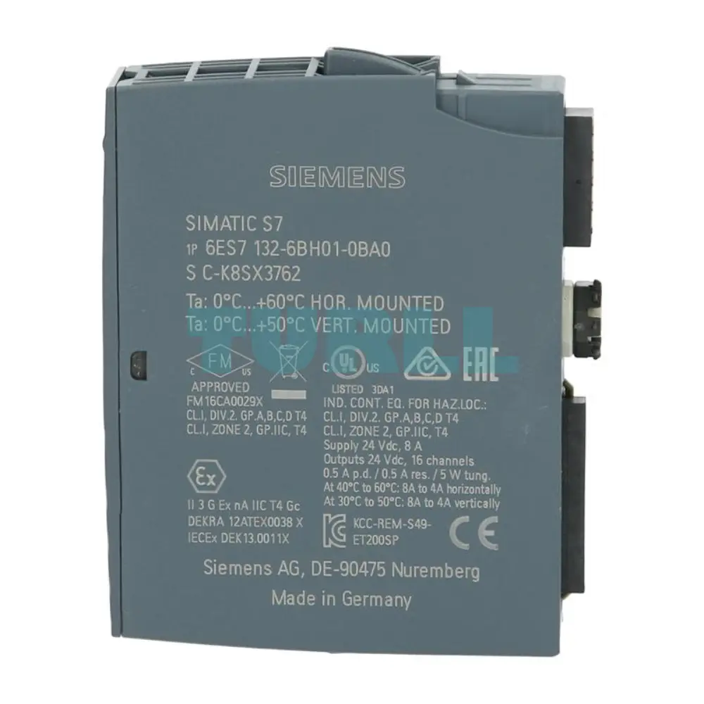 Siemens 6ES7132-6BH01-0BA0 SIMATIC ET 200SP, Digital Output Module, DQ 16x 24V DC/0.5A