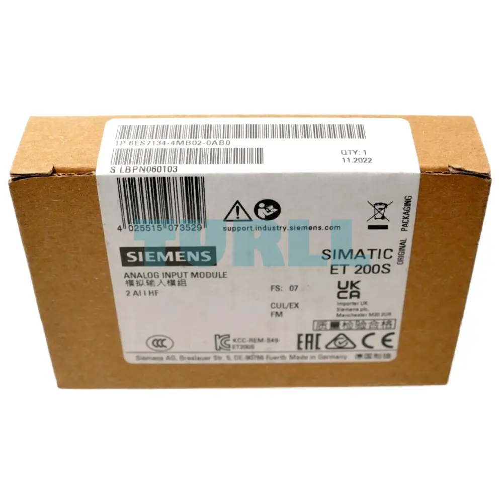 Siemens 6ES7134-4MB02-0AB0 SIMATIC DP ET 200S, Analog Input Module, 2 AI Original Brand New 5 Siemens 6ES7134-4MB02-0AB0 SIMATIC DP ET 200S, Analog Input Module, 2 AI