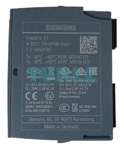 Siemens 6ES7134-6FF00-0AA1 SIMATIC ET 200SP, Analog Input Module, AI 8xU Basic Original Brand New