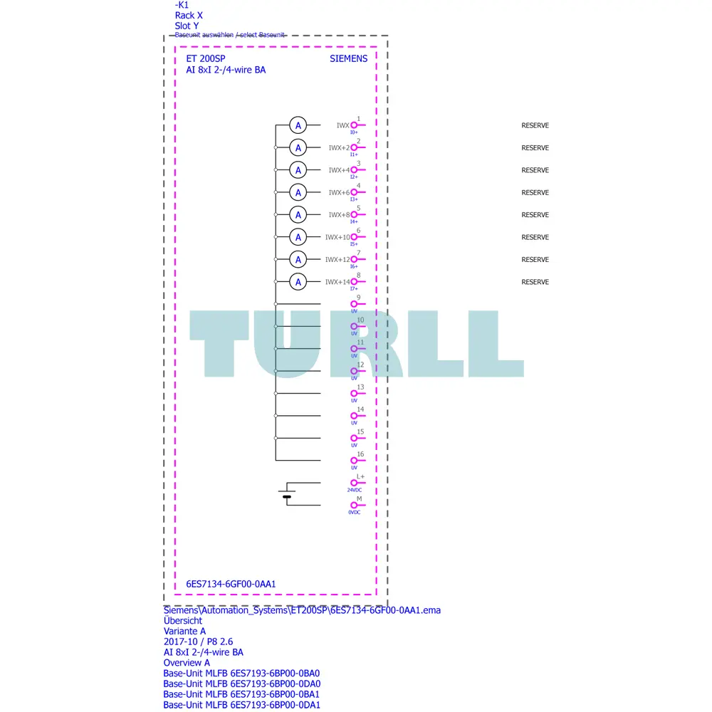 Siemens 6ES7134-6GF00-0AA1 SIMATIC ET 200SP, Analog Input Module, AI 8xI 2-/4-Wire Basic