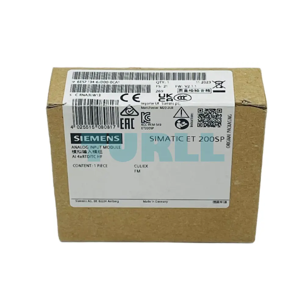 Siemens 6ES7134-6JD00-0CA1 SIMATIC ET 200SP Analog Input Module AI 4xRTD/TC Original Brand New 4 Siemens 6ES7134-6JD00-0CA1 SIMATIC ET 200SP Analog Input Module AI 4xRTD/TC