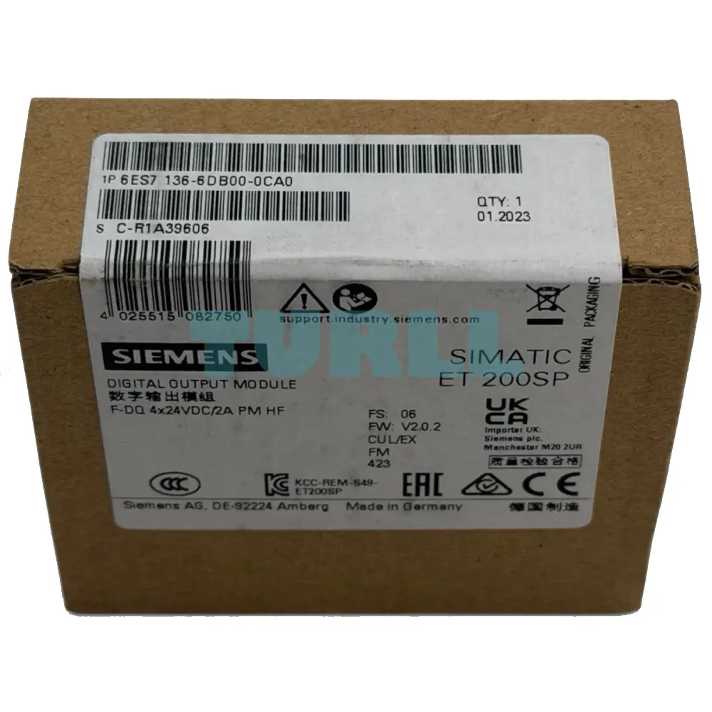 Siemens 6ES7136-6DB00-0CA0 SIMATIC DP ET 200SP, F-DQ, 4x24V DC, Safety Output Module
