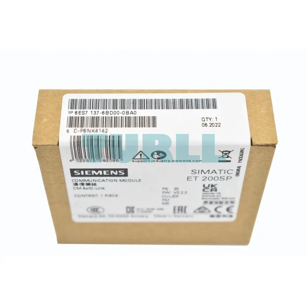 Siemens 6ES7137-6BD00-0BA0 SIMATIC ET 200SP CM 4xIO-Link ST Communication Module