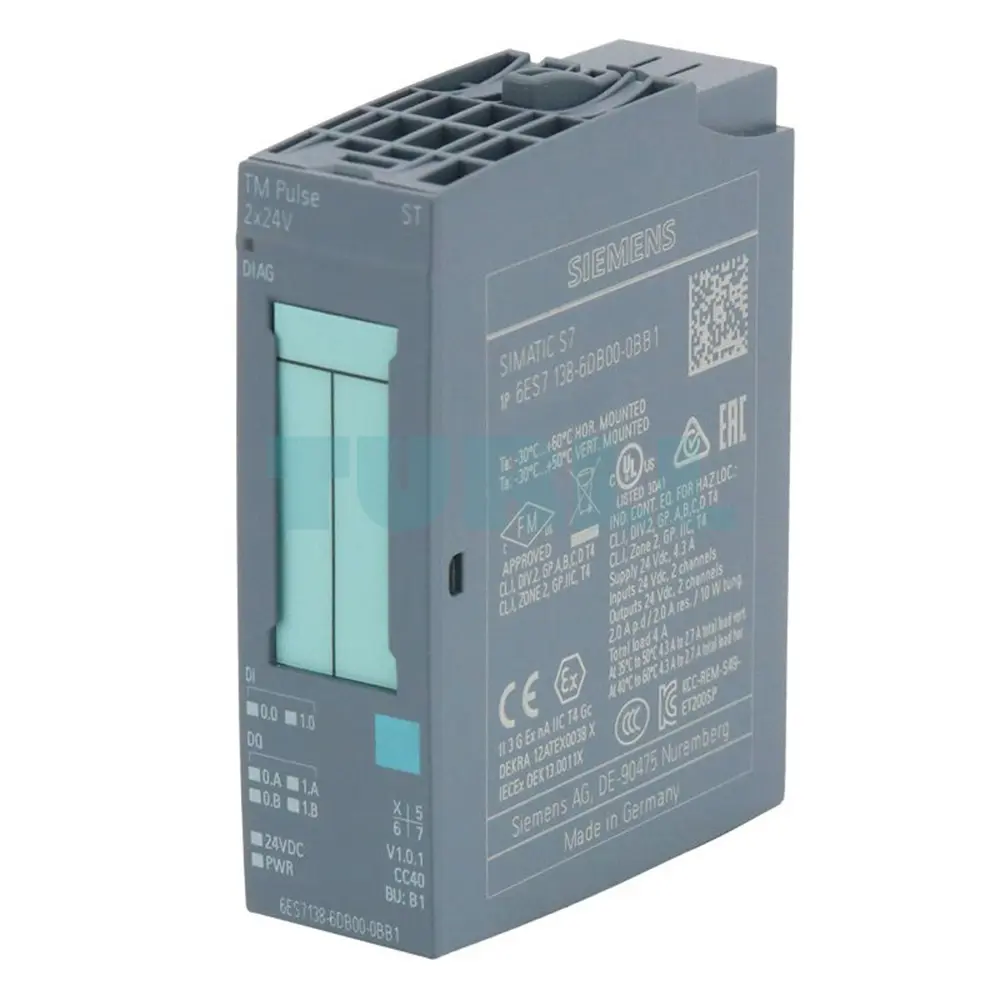 6ES7138-6DB00-0BB1 Siemens SIMATIC ET 200SP TM Pulse 2x24V PWM Original Brand New 1 6ES7138-6DB00-0BB1 Siemens SIMATIC ET 200SP TM Pulse 2x24V PWM