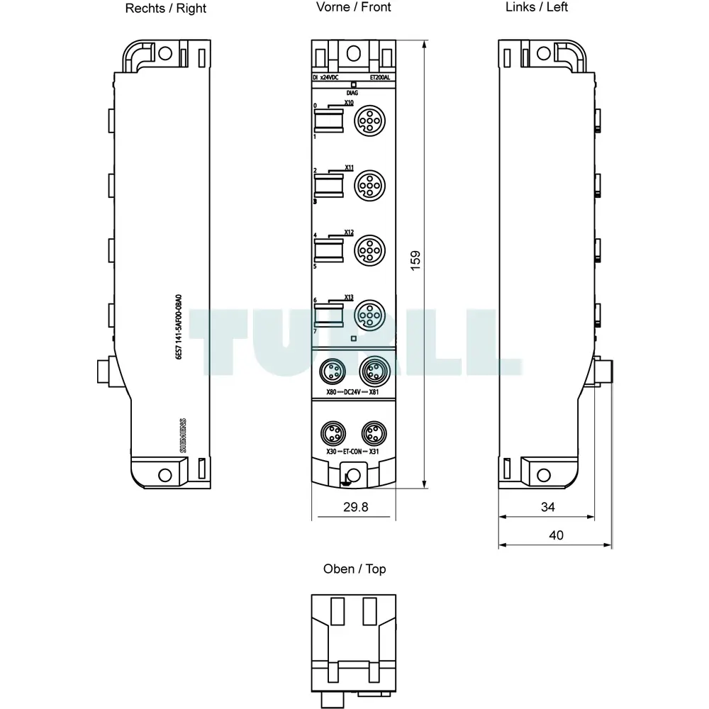 6ES7141-5AF00-0BA0 Siemens SIMATIC ET 200AL Digital I/O Modules Original Brand New 5 6ES7141-5AF00-0BA0 Siemens SIMATIC ET 200AL Digital I/O Modules