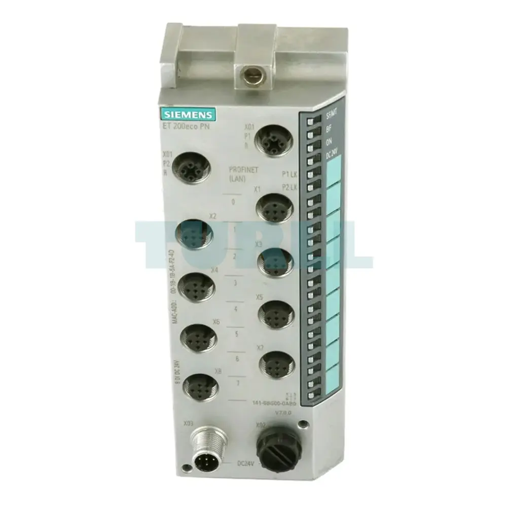 6ES7141-6BH00-0AB0 Siemens SIMATIC DP ET 200ECO PN Original Brand New 2 6ES7141-6BH00-0AB0 SIMATIC DP, ET 200ECO PN, 16 DI 24 V DC; 8xM12, duplicate assignment; Degree of protection IP67