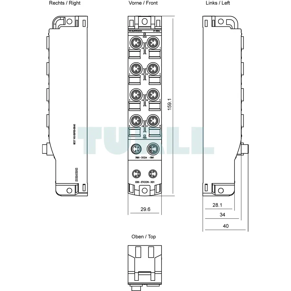 6ES7143-5BF00-0BA0 Siemens SIMATIC ET 200AL Digital I/O Module Original Brand New 4 6ES7143-5BF00-0BA0 Siemens SIMATIC ET 200AL Digital I/O Module